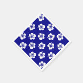 Motif Hawaïen Hibiscus Bleu et blanc スタンダードカクテルナプキン (角)