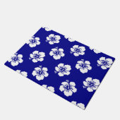 Motif Hawaïen Hibiscus Bleu et blanc ドアマット (アングル)