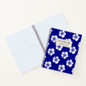 Motif Hawaïen Hibiscus Bleu et blanc ノートブック (内部)
