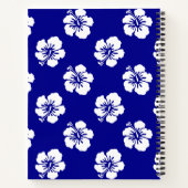 Motif Hawaïen Hibiscus Bleu et blanc ノートブック (裏面)