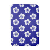 Motif Hawaïen Hibiscus Bleu et blanc バスマット (正面縦)