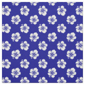 Motif Hawaïen Hibiscus Bleu et blanc ファブリック (見本)