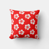 Motif Hawaïen Hibiscus Rouge et blanc クッション (正面)