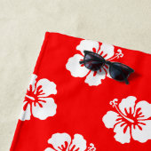 Motif Hawaïen Hibiscus Rouge et blanc ビーチタオル (インサイチュ)