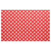 Motif Hawaïen Hibiscus Rouge et blanc ファブリック (ファットクウォーター)