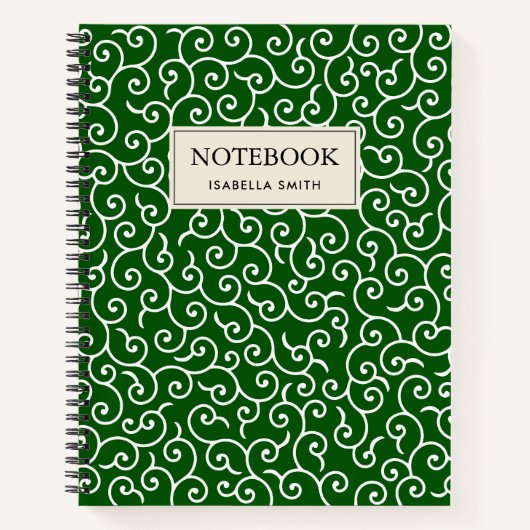 Motif Karakusa Vert et blanc ノートブック (正面)
