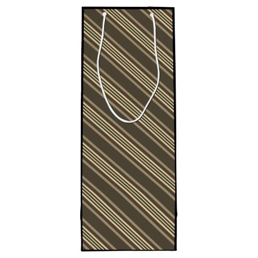 Motif lignes gris et sepia ワインギフトバッグ (裏面)