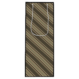 Motif lignes gris et sepia ワインギフトバッグ