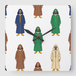 Motif Marocain Djellaba スクエア壁時計