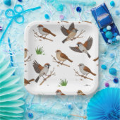 Motif marocain d'Oiseaux de Bruges ペーパープレート (パーティー)