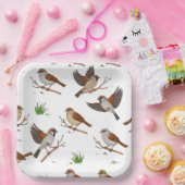 Motif marocain d'Oiseaux de Bruges ペーパープレート (パーティー)