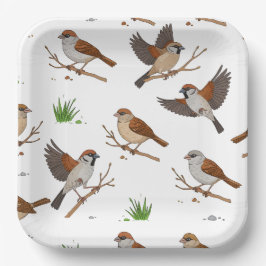 Motif marocain d'Oiseaux de Bruges ペーパープレート