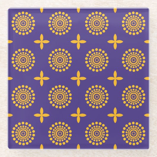 Motif mosaïque du Soleil ガラスコースター (正面)