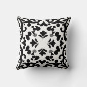 motif noir sur fond blanc クッション (裏面)