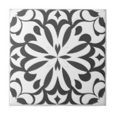 Motif noir sur fond blanc タイル (正面)