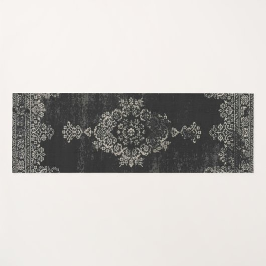 motif oriental noir ヨガマット (正面(横))