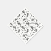Motif Paisley Noir et blanc スタンダードカクテルナプキン (角)