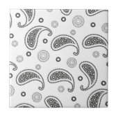 Motif Paisley Noir et blanc タイル (正面)