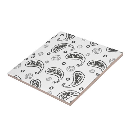 Motif Paisley Noir et blanc タイル (側面)