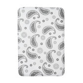 Motif Paisley Noir et blanc バスマット (正面縦)