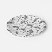Motif Paisley Noir et blanc ペーパープレート (アングル)