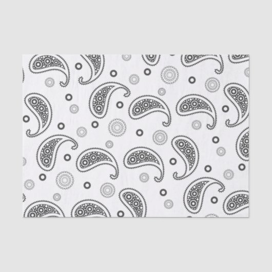Motif Paisley Noir et blanc 薄葉紙 (正面)