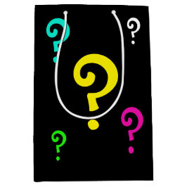 motif points d'interrogation ミディアムペーパーバッグ