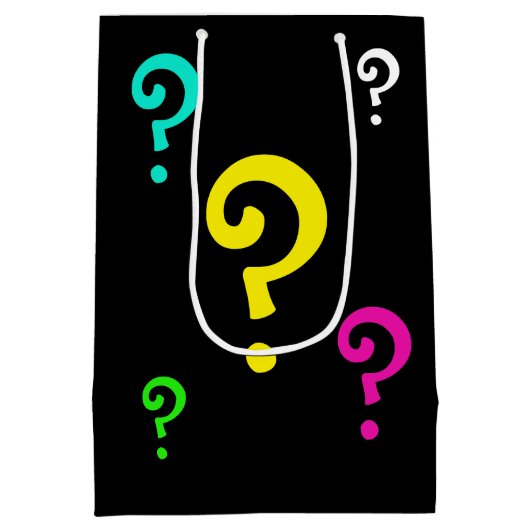 motif points d'interrogation ミディアムペーパーバッグ (裏面)