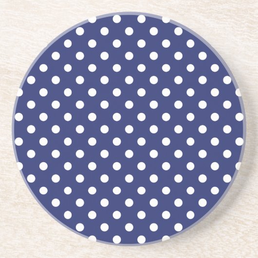 Motif Pois Blanc Bleu marine コースター (正面)