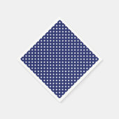 Motif Pois Blanc Bleu marine スタンダードカクテルナプキン (角)