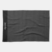 Motif Pois Blanc Noir et blanc キッチンタオル (横)