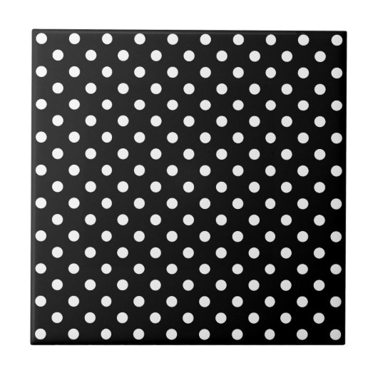 Motif Pois Blanc Noir et blanc タイル (正面)