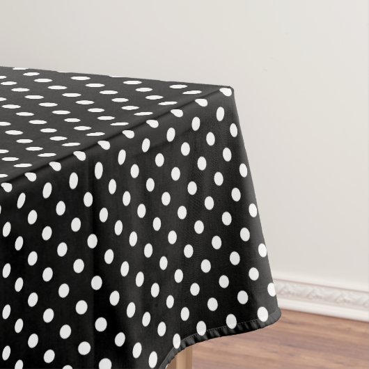 Motif Pois Blanc Noir et blanc テーブルクロス (インサイチュ)