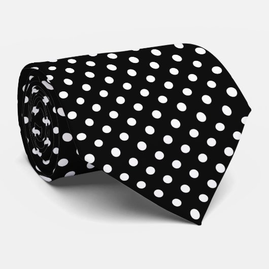 Motif Pois Blanc Noir et blanc ネクタイ (ロール)
