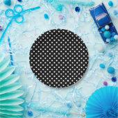 Motif Pois Blanc Noir et blanc ペーパープレート (パーティー)
