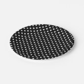 Motif Pois Blanc Noir et blanc ペーパープレート (アングル)