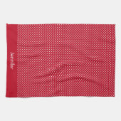 Motif Pois Blanc Rouge et blanc キッチンタオル (横)