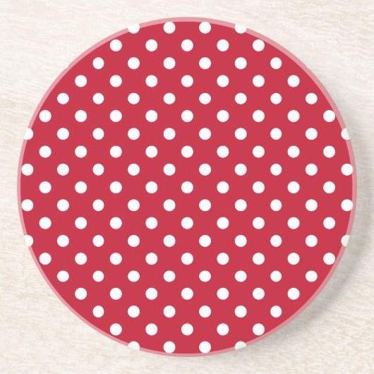Motif Pois Blanc Rouge et blanc コースター (正面)