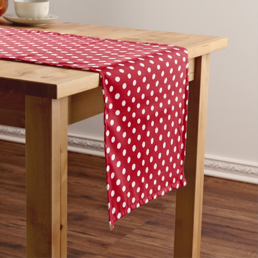 Motif Pois Blanc Rouge et blanc ショートテーブルランナー (インサイチュ)