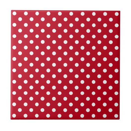 Motif Pois Blanc Rouge et blanc タイル (正面)