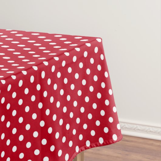 Motif Pois Blanc Rouge et blanc テーブルクロス (インサイチュ)