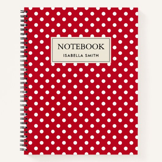 Motif Pois Blanc Rouge et blanc ノートブック (正面)