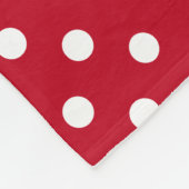 Motif Pois Blanc Rouge et blanc フリースブランケット (角)