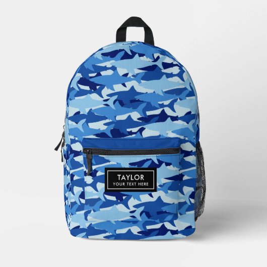 Motif Requins Marin  プリントバックパック (正面)