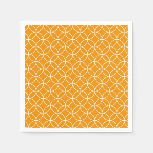 Motif Shippô Orange et blanc スタンダードカクテルナプキン (正面)
