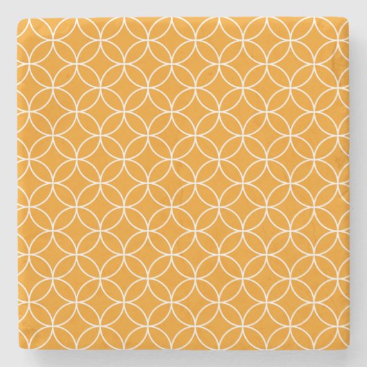 Motif Shippô Orange et blanc ストーンコースター (正面)
