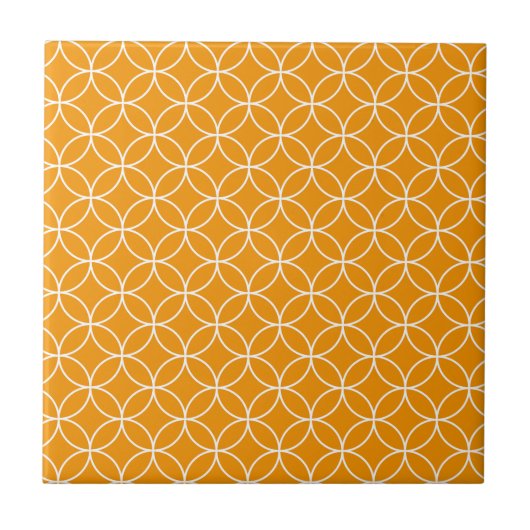 Motif Shippô Orange et blanc タイル (正面)