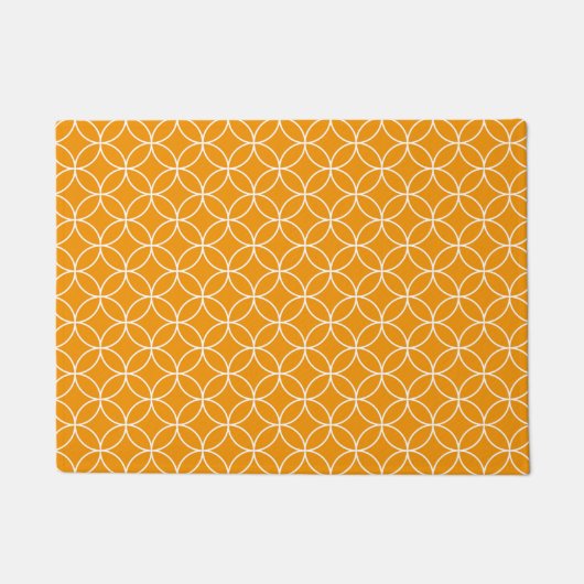 Motif Shippô Orange et blanc ドアマット (正面)