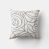 Motif Spirale Abstrait - Noir et Blanc Moderne クッション (裏面)