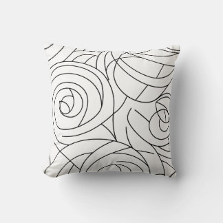 Motif Spirale Abstrait - Noir et Blanc Moderne クッション
